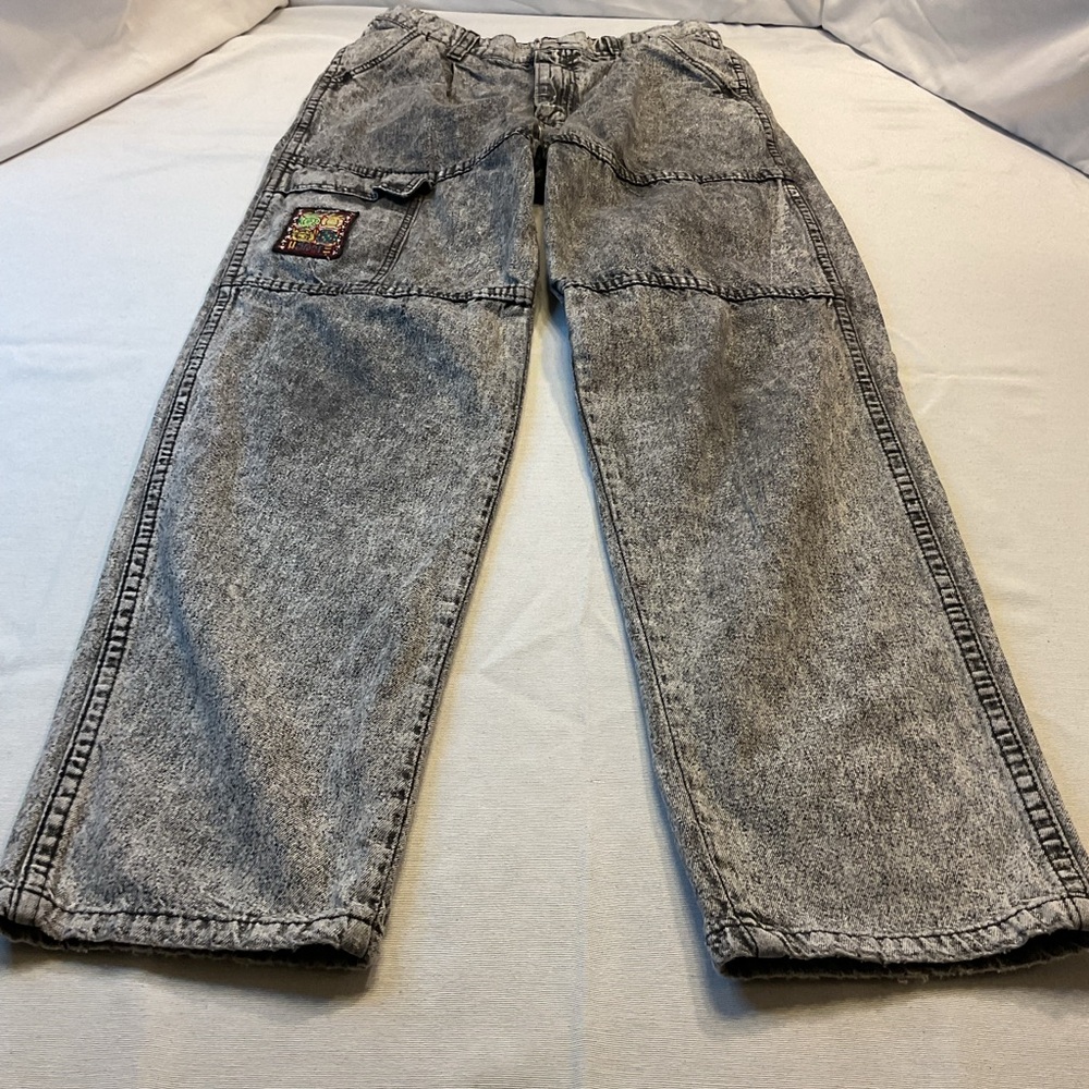 Wrangler Vintage Kids Black Denim Jeans, Size 14 Black Strech Waist Embroidery